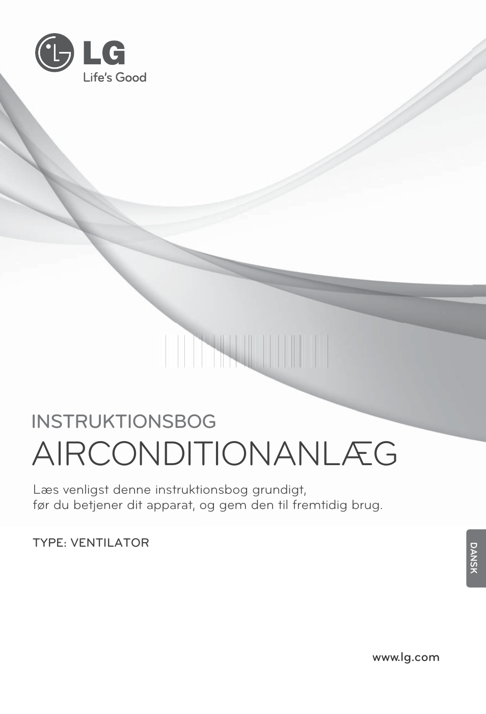 Dansk, Airconditionanlæg, Instruktionsbog | LG LZ-H100GXN0 User Manual | Page 432 / 456