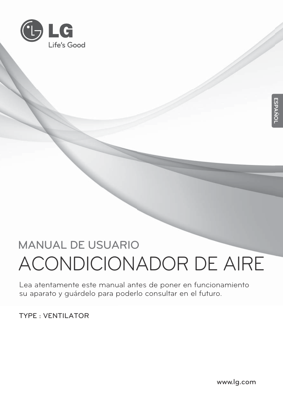 Español, Acondicionador de aire, Manual de usuario | LG LZ-H100GXN0 User Manual | Page 49 / 456