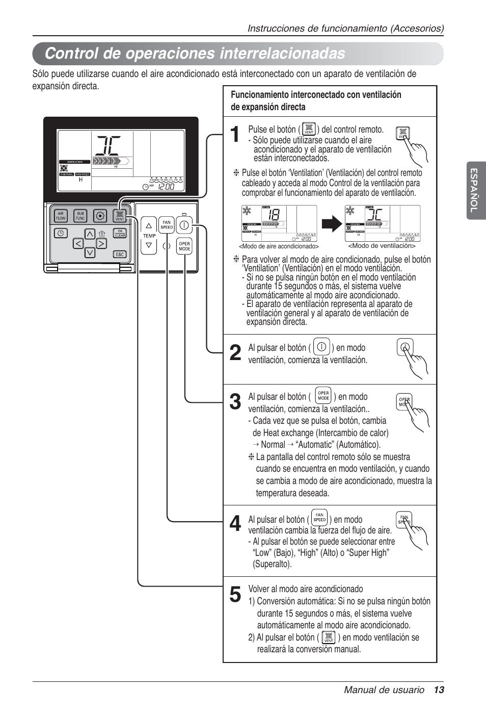 Control de operaciones interrelacionadas | LG LZ-H100GXN0 User Manual | Page 61 / 456