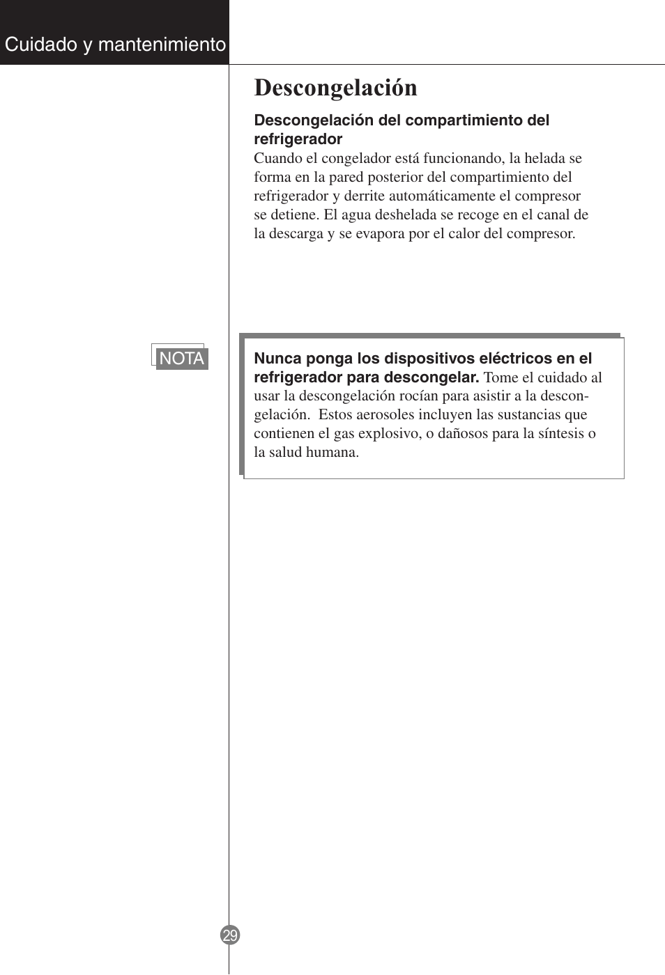 Descongelación | LG GR-181LA User Manual | Page 28 / 55