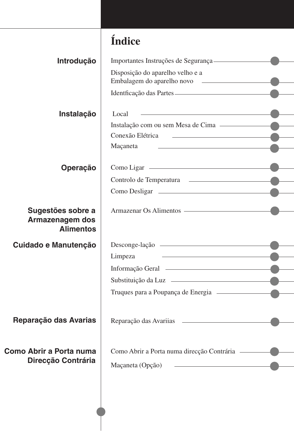Índice | LG GR-181LA User Manual | Page 38 / 55