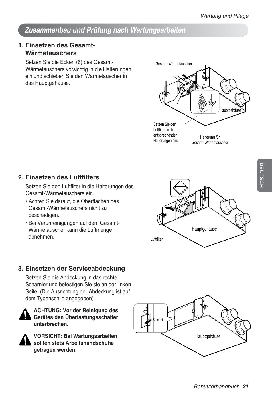 Zusammenbau und prüfung nach wartungsarbeiten | LG LZ-H080GBA2 User Manual | Page 109 / 177