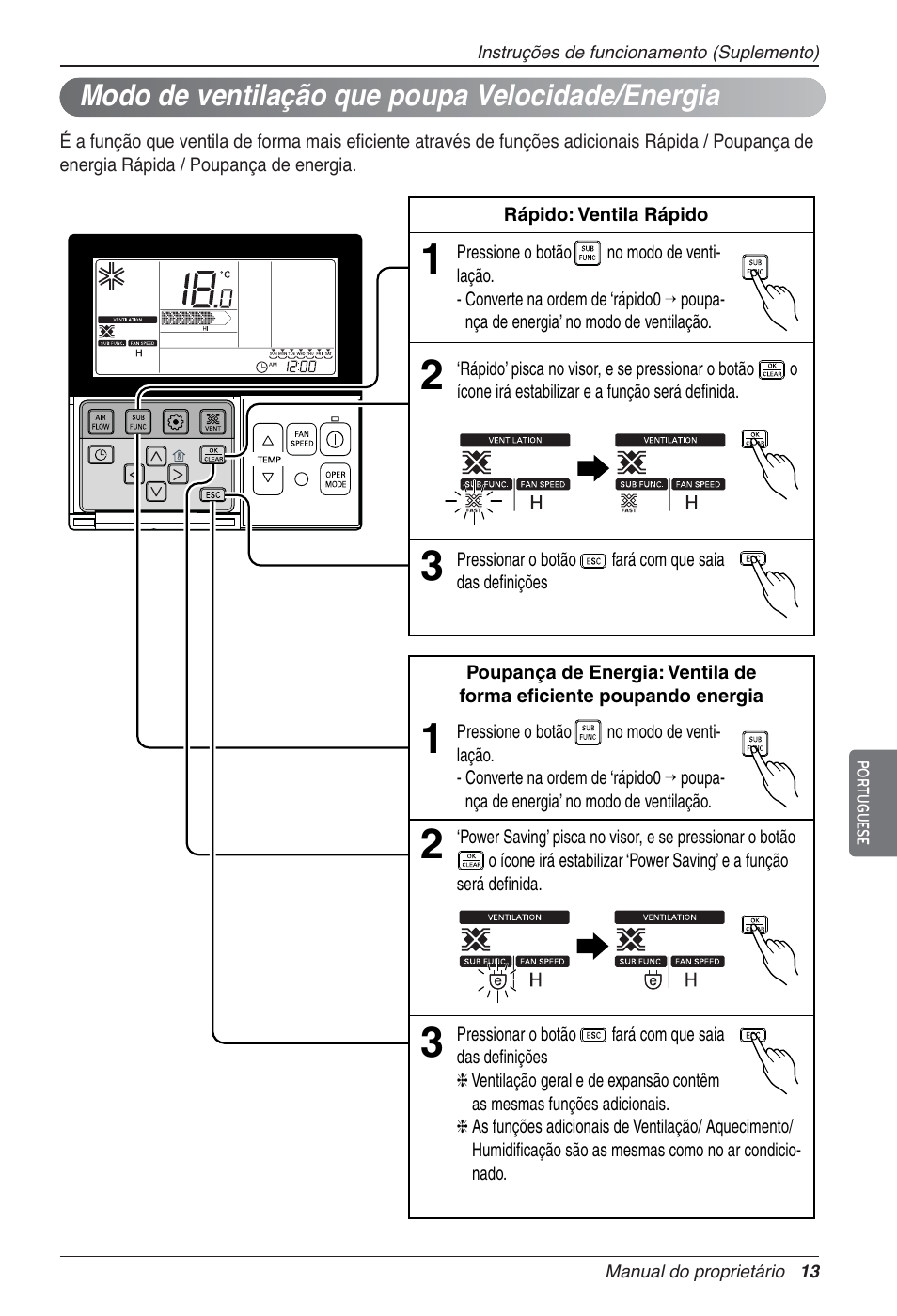 Modo de ventilação que poupa velocidade/energia | LG LZ-H080GBA2 User Manual | Page 145 / 177