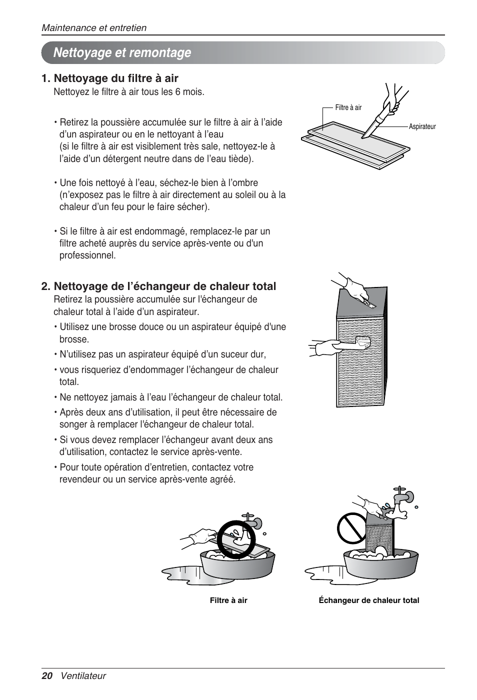 Nettoyage et remontage | LG LZ-H080GBA2 User Manual | Page 86 / 177