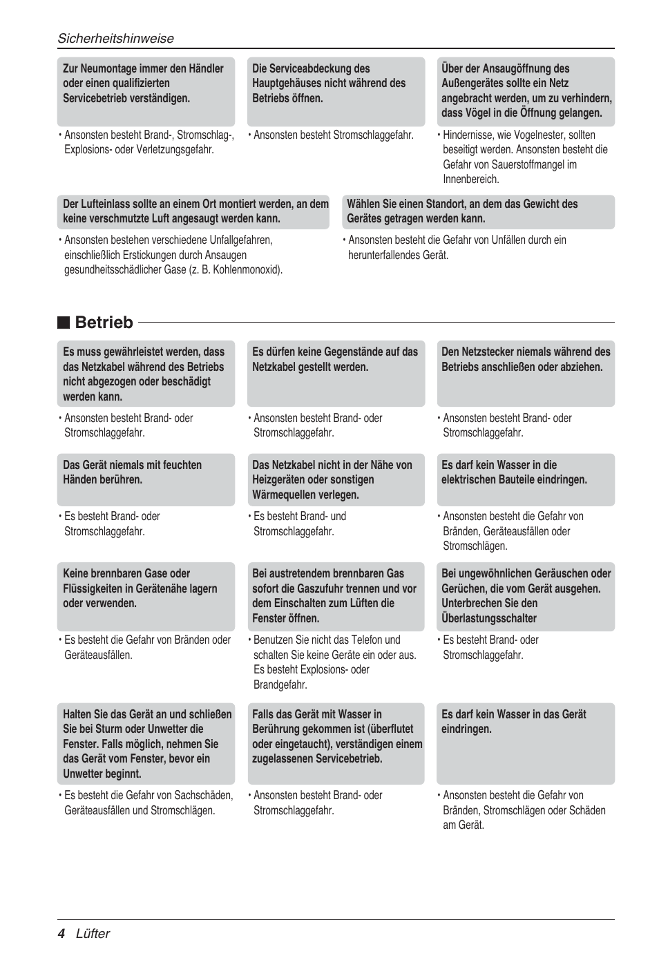 Betrieb | LG LZ-H080GBA2 User Manual | Page 92 / 177