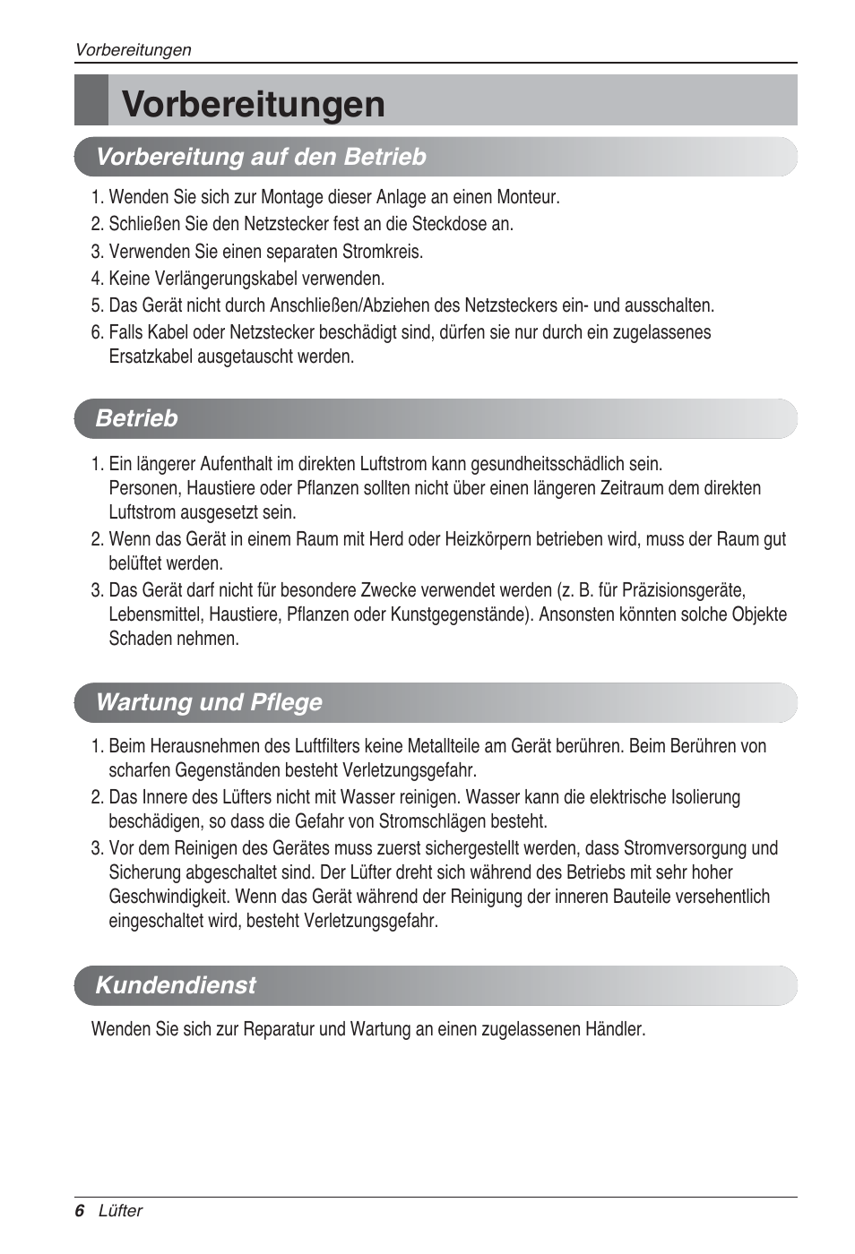 Vorbereitungen | LG LZ-H080GBA2 User Manual | Page 94 / 177