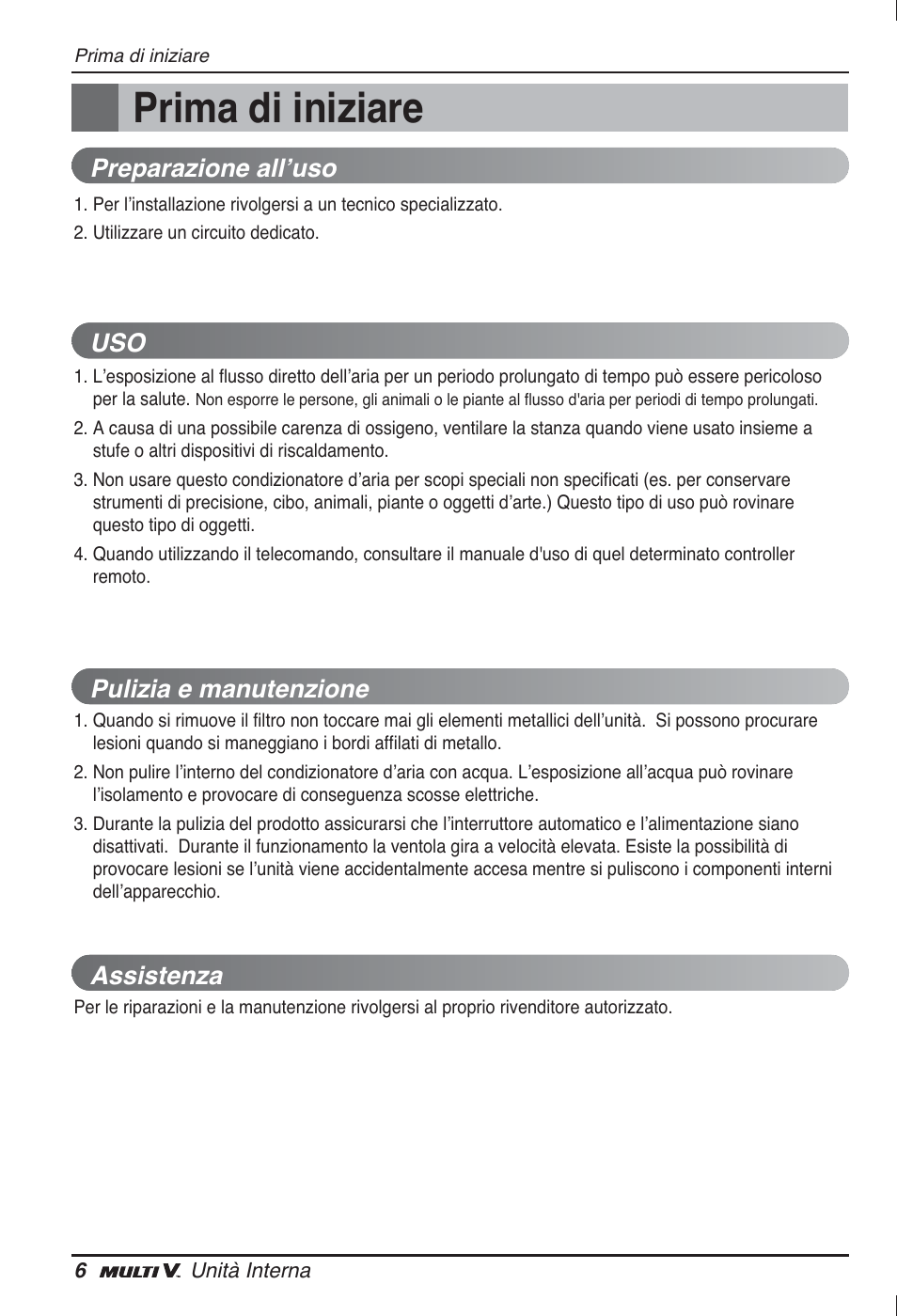 Prima di iniziare | LG ARNU12GL2G2 User Manual | Page 16 / 91