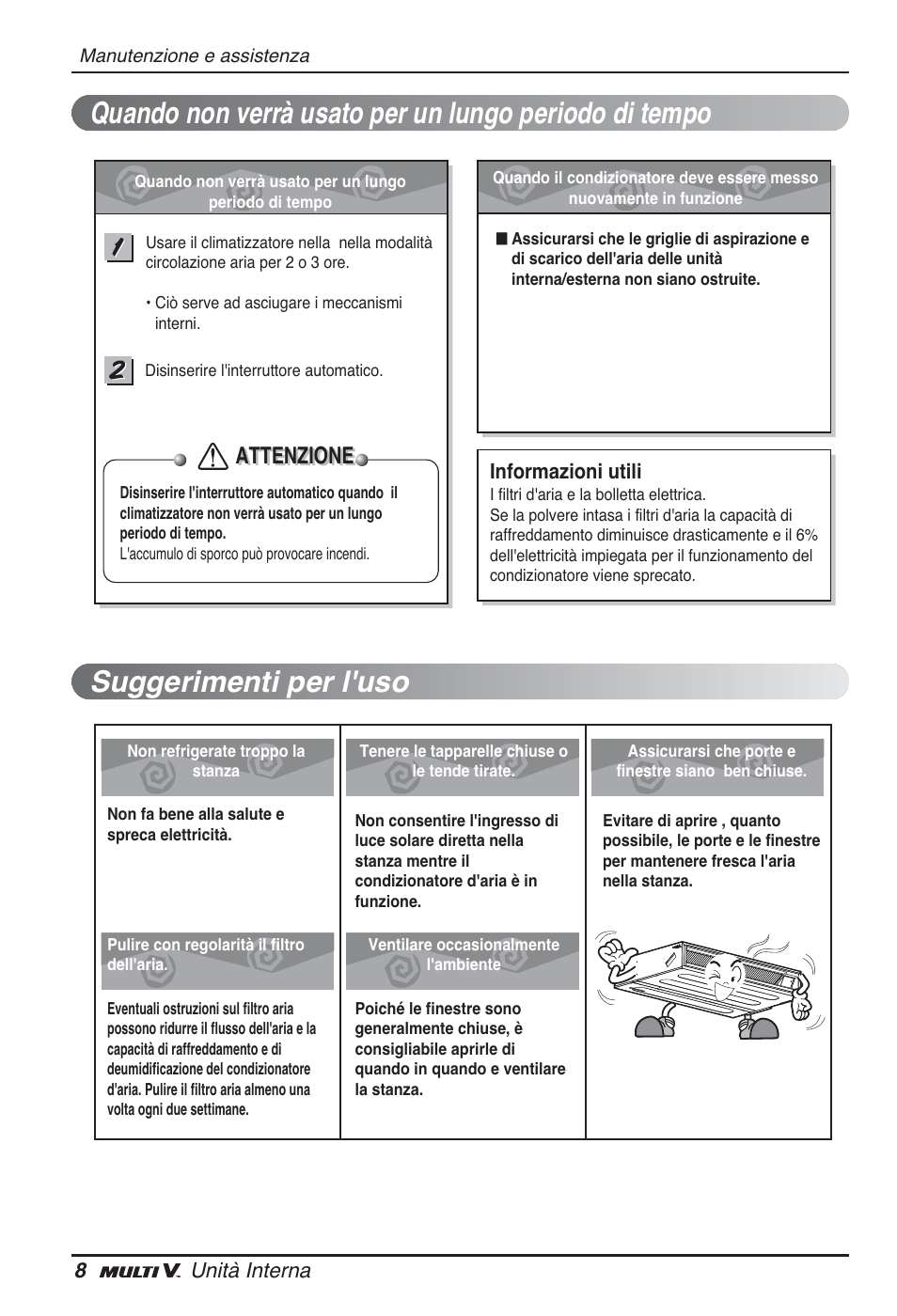 Attenzione | LG ARNU12GL2G2 User Manual | Page 18 / 91