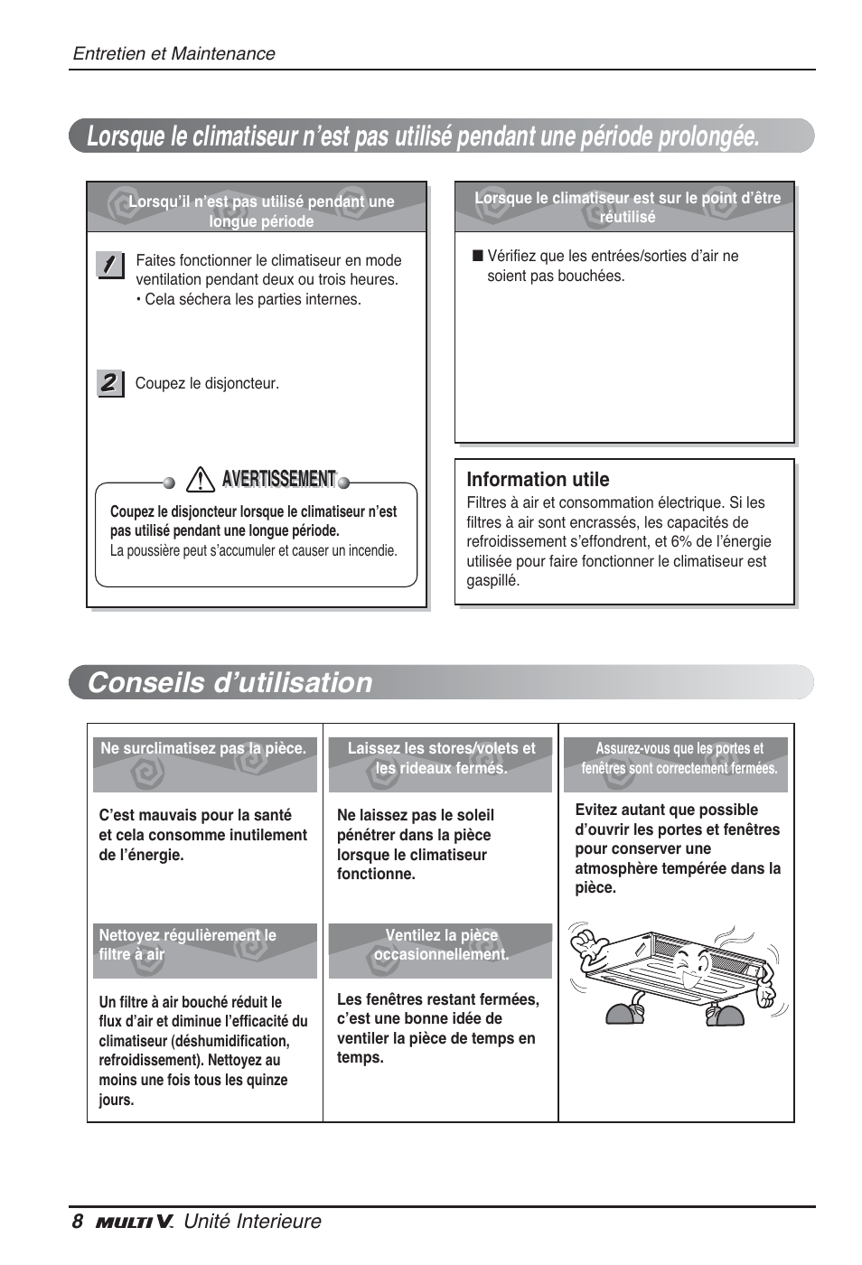 Avertissement | LG ARNU12GL2G2 User Manual | Page 38 / 91