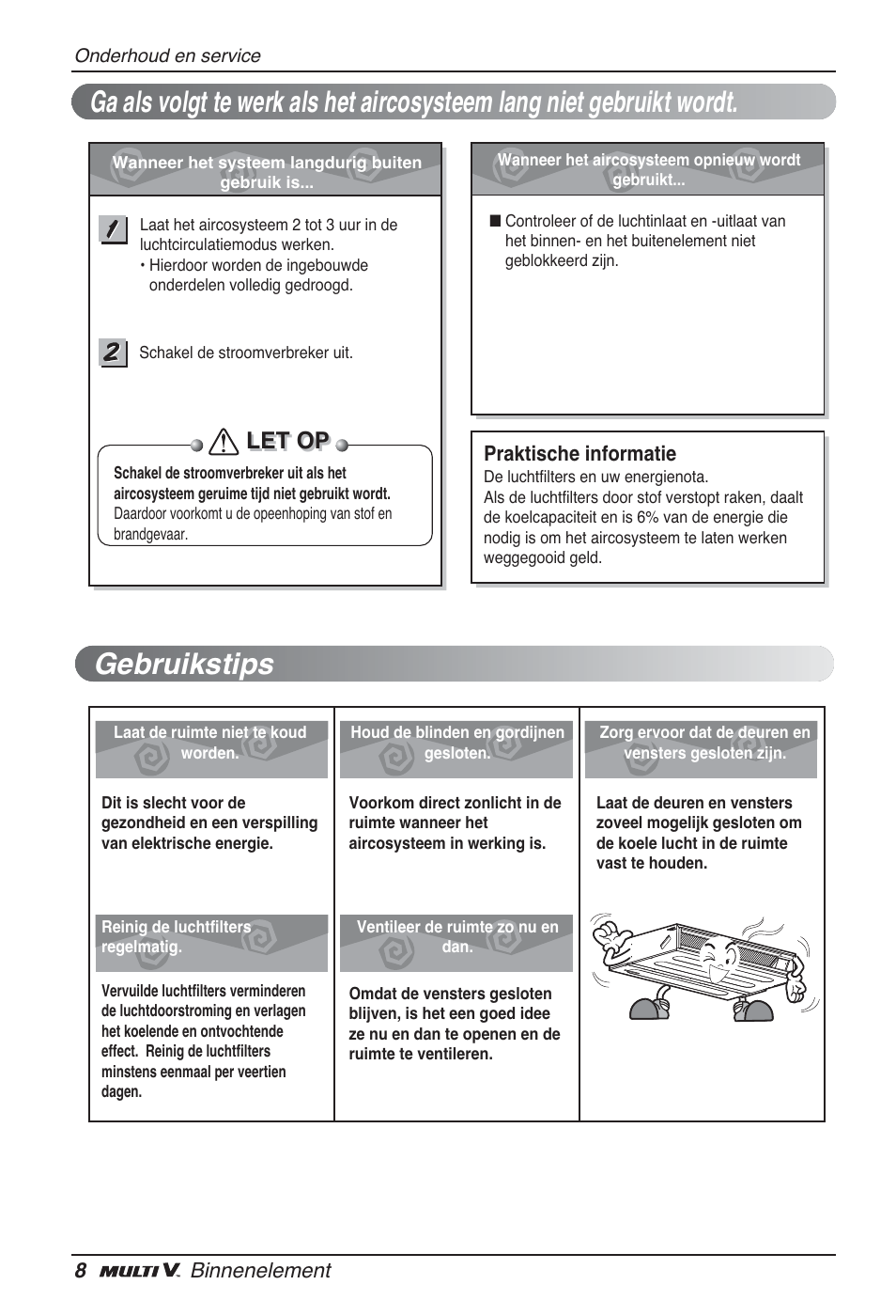 Let op | LG ARNU12GL2G2 User Manual | Page 78 / 91