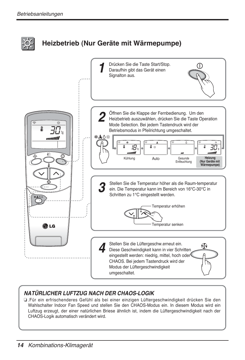Heizbetrieb (nur geräte mit wärmepumpe) | LG FM15AH-UL3 User Manual | Page 132 / 147