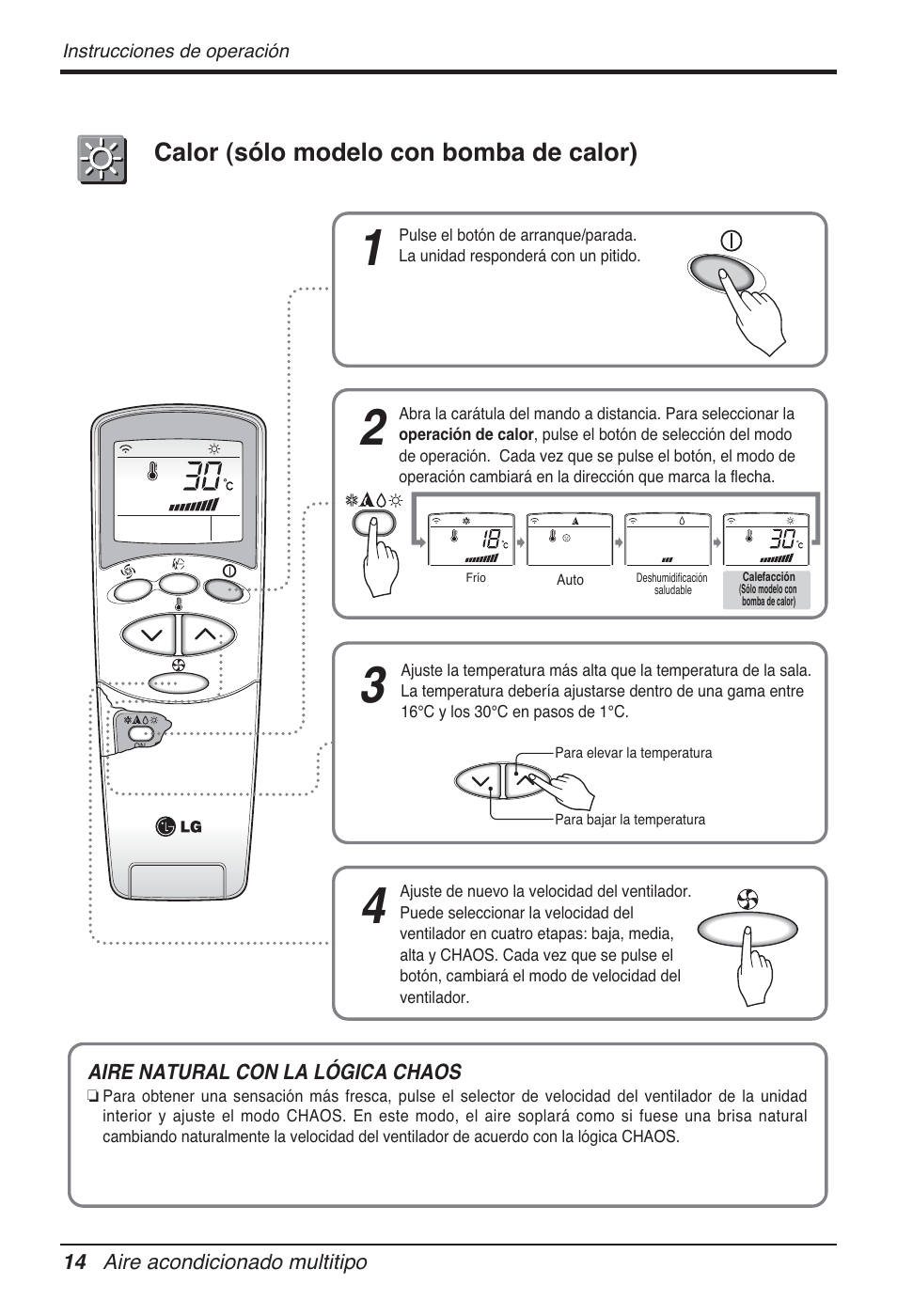 Calor (sólo modelo con bomba de calor) | LG FM15AH-UL3 User Manual | Page 70 / 147