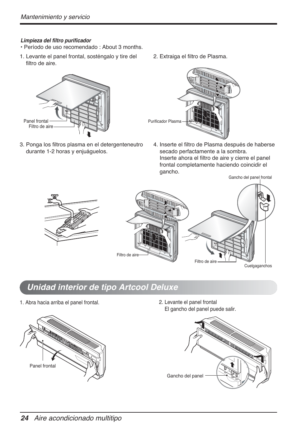 Unidad interior de tipo artcool deluxe, 24 aire acondicionado multitipo | LG FM15AH-UL3 User Manual | Page 80 / 147