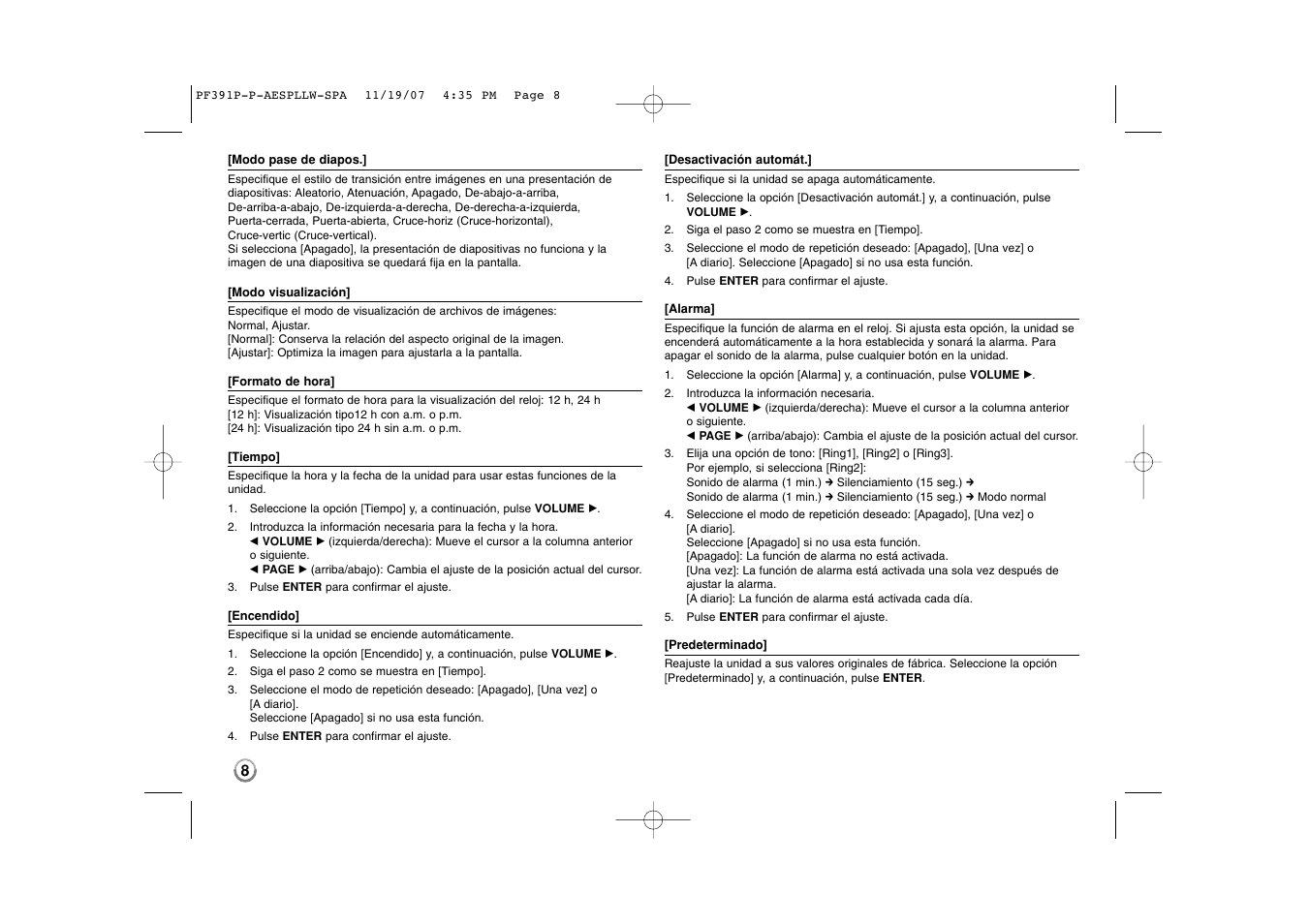 LG PF391 User Manual | Page 24 / 32