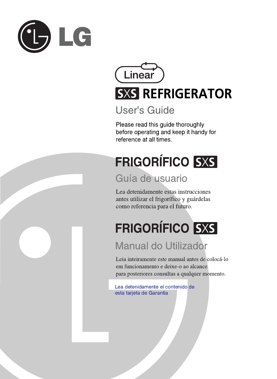 LG GR-L217LCX User Manual | 85 pages