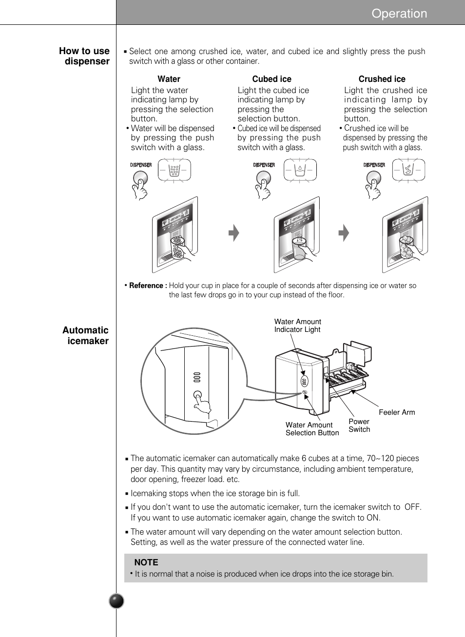 Operation | LG GR-L217LCX User Manual | Page 12 / 85