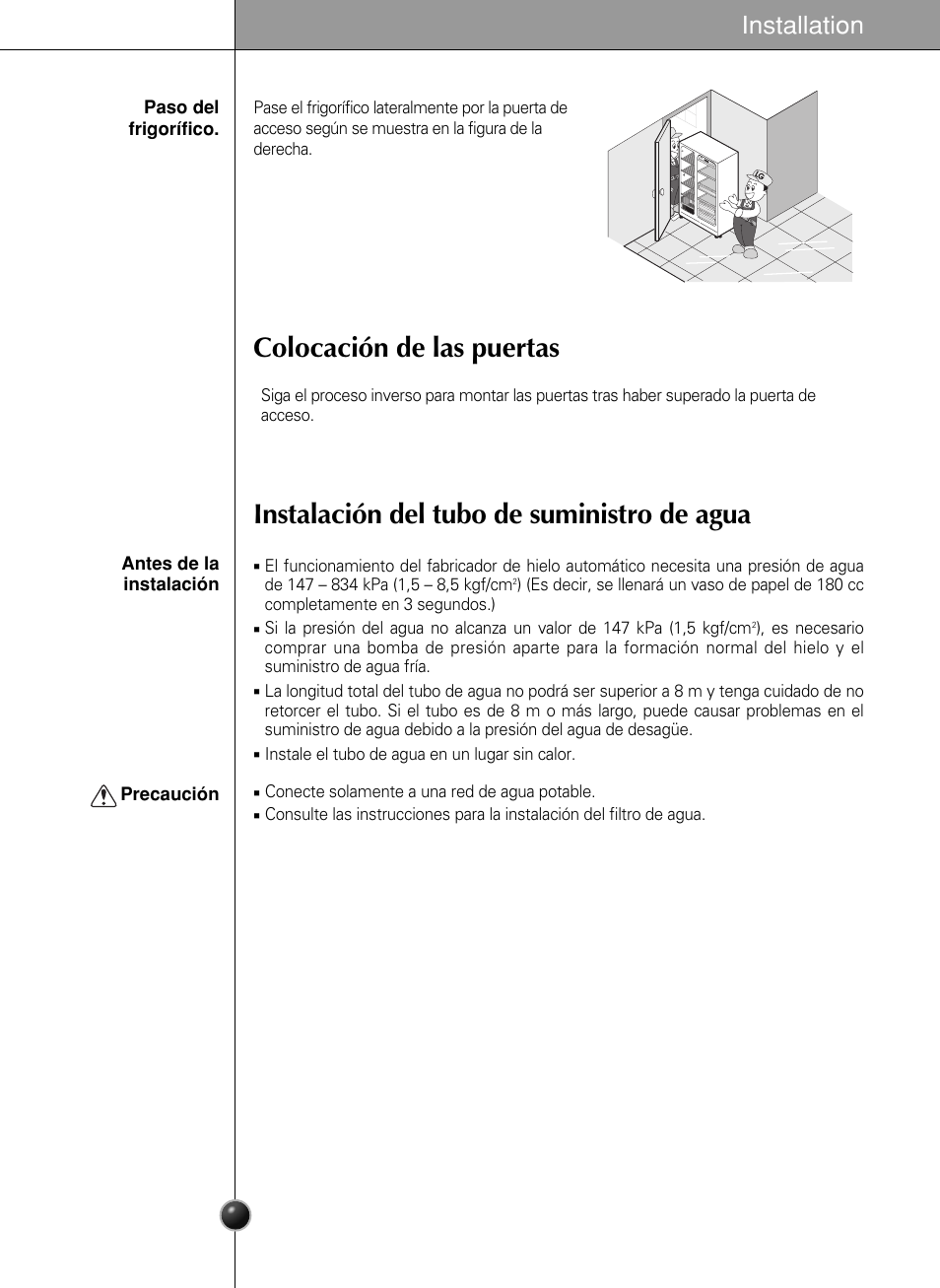 Installation | LG GR-L217LCX User Manual | Page 35 / 85