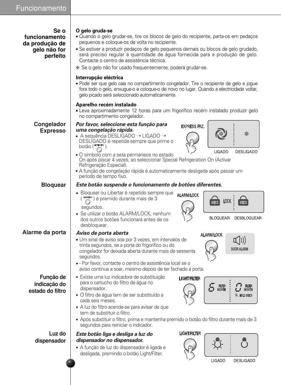 Funcionamento | LG GR-L217LCX User Manual | Page 69 / 85