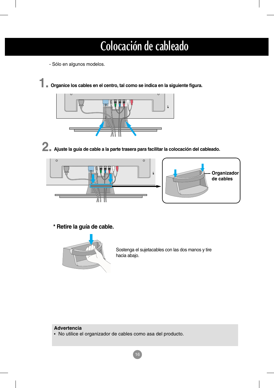 Colocación de cableado | LG M4212C-BA User Manual | Page 17 / 67