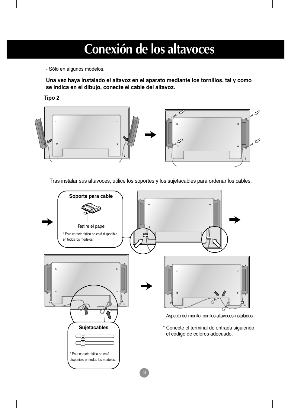 Conexión de los altavoces | LG M4212C-BA User Manual | Page 4 / 67