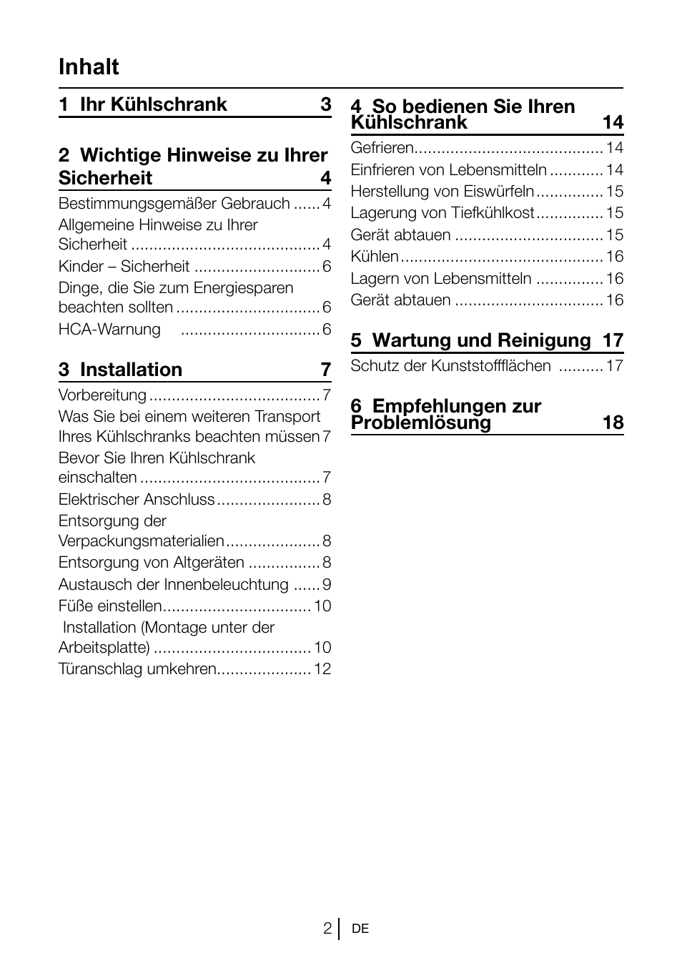 Inhalt | Beko TSE 1282 User Manual | Page 47 / 89