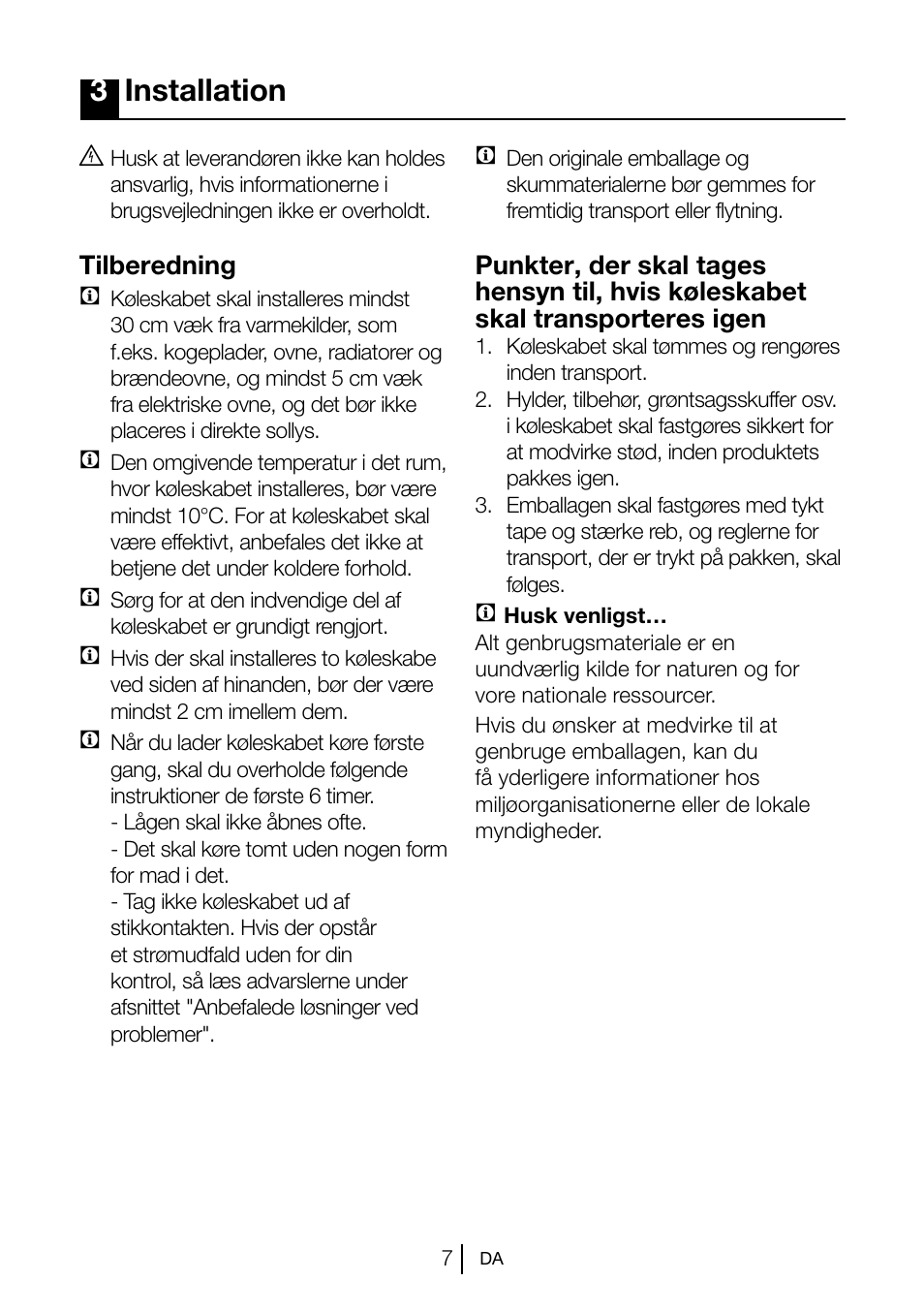 3installation | Beko TSE 1282 User Manual | Page 73 / 89