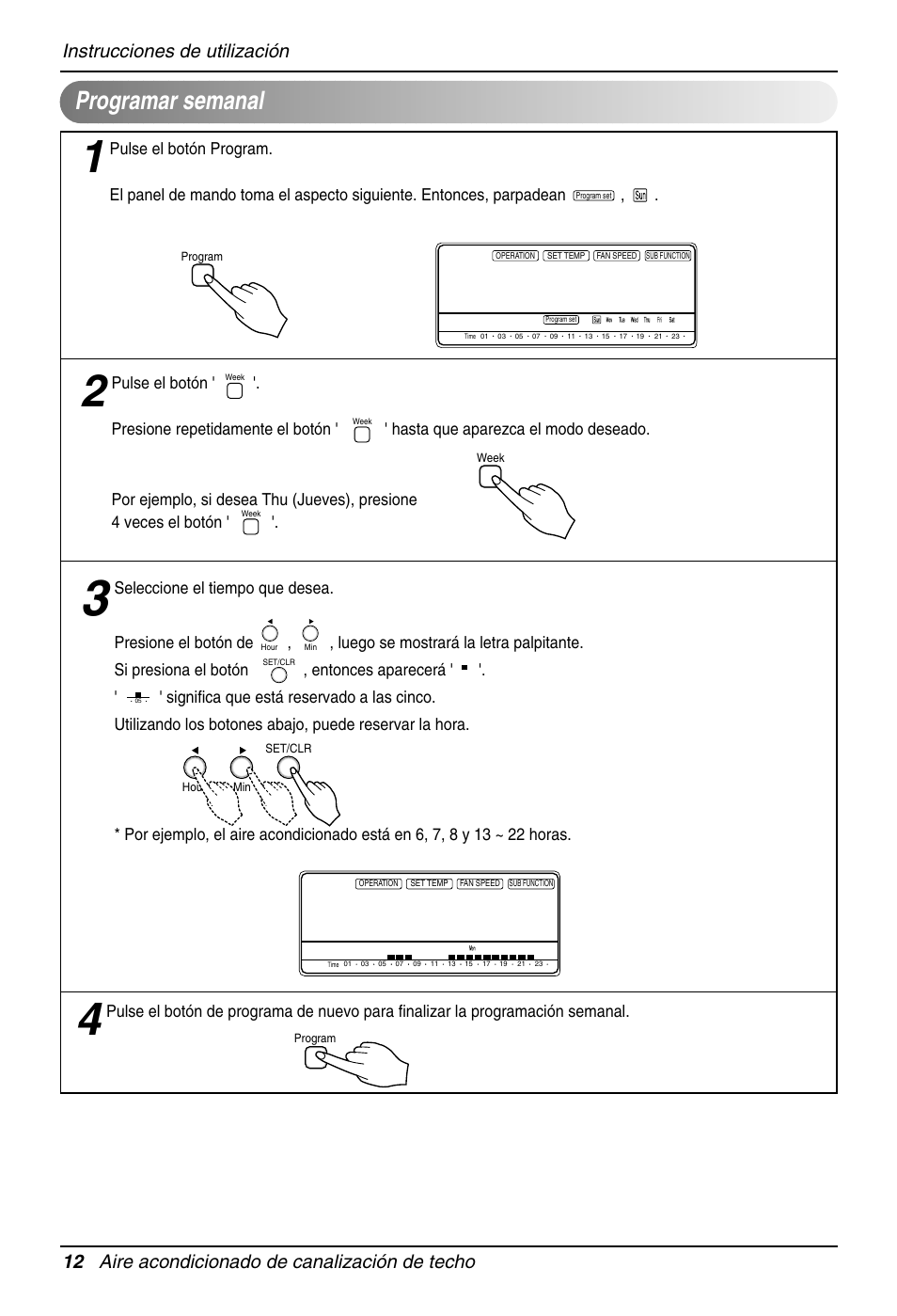 Programar semanal | LG MB09AHB User Manual | Page 12 / 31