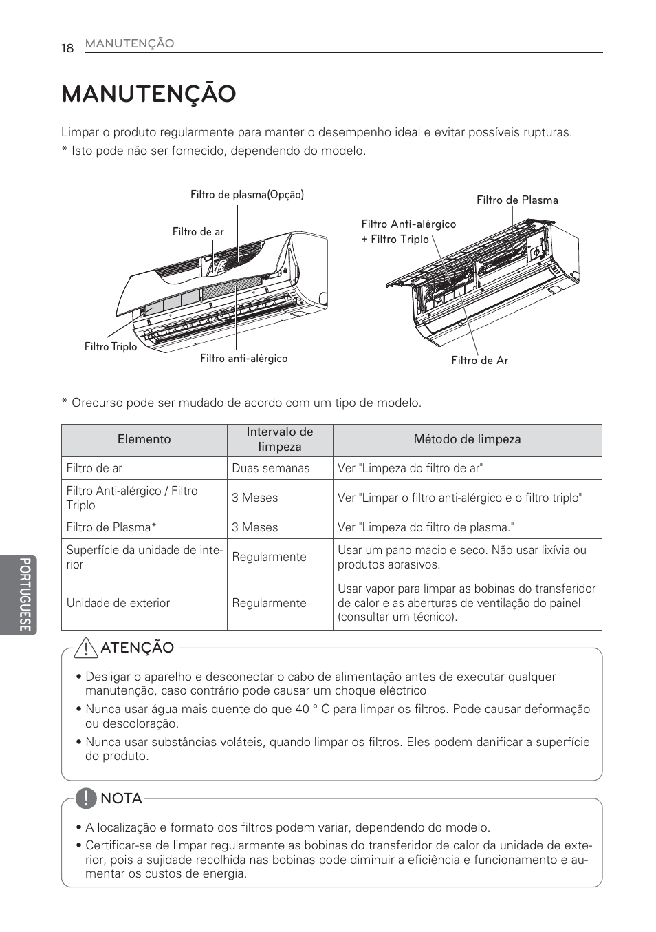 Manutenção | LG MS07AQ User Manual | Page 150 / 221