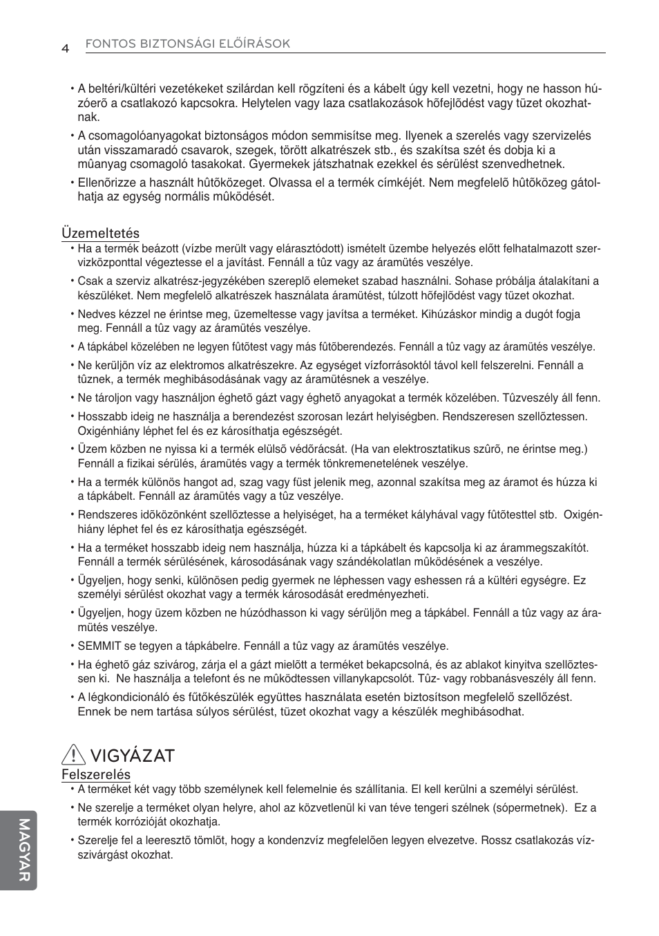 Vigyázat, Ma g y ar | LG MS07AQ User Manual | Page 202 / 221