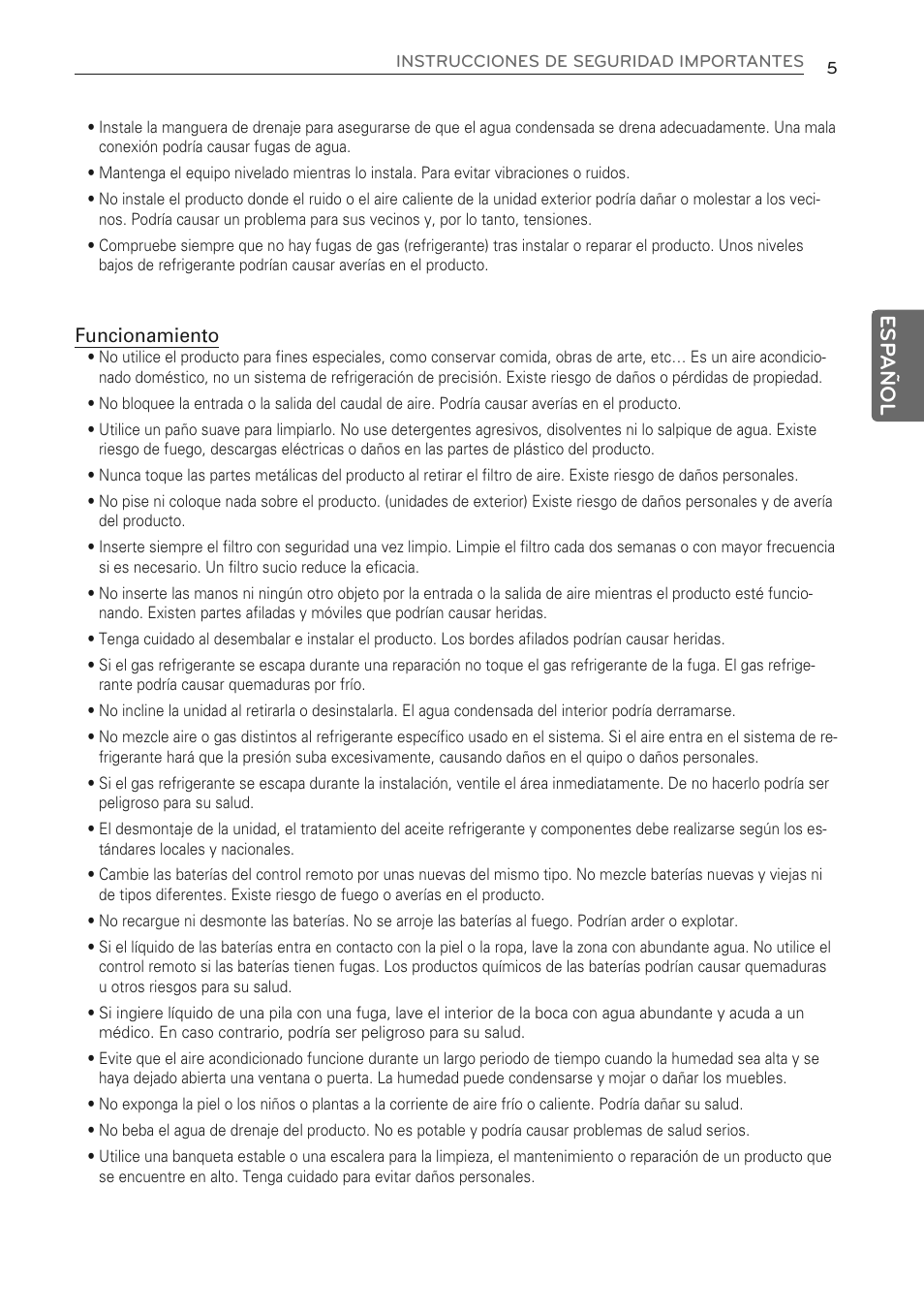 Esp añol | LG MS07AQ User Manual | Page 49 / 221