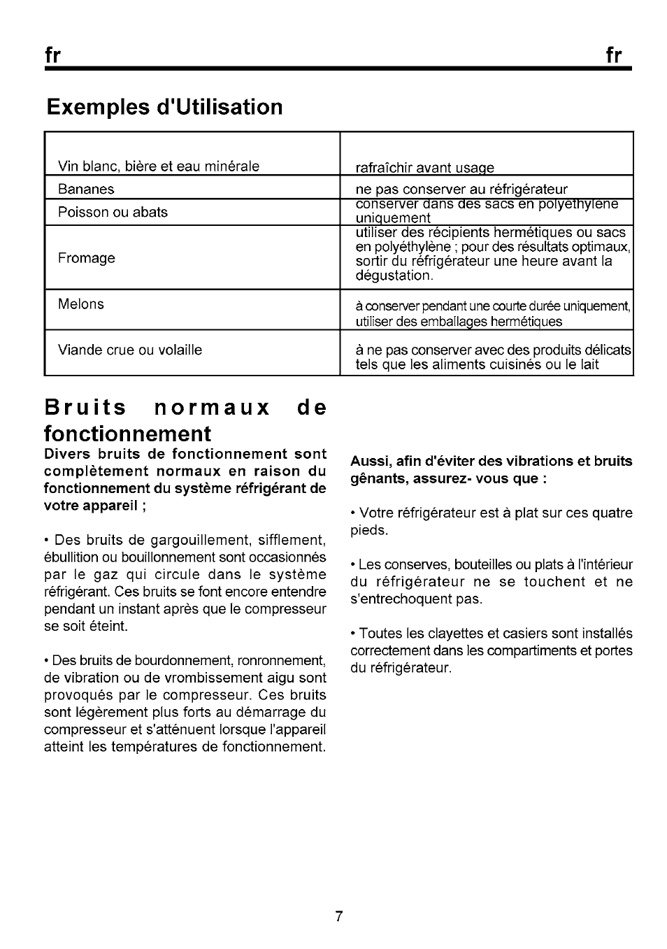 Exemples d'utilisation, Bruits normaux de fonctionnement | Beko B 1751 User Manual | Page 41 / 64