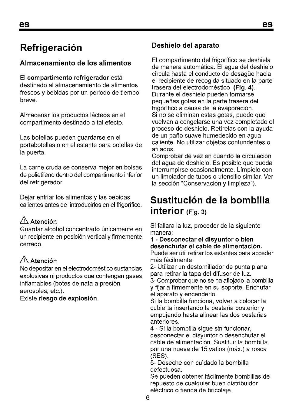 Refrigeración, Sustitución de ia bombilia | Beko B 1751 User Manual | Page 49 / 64