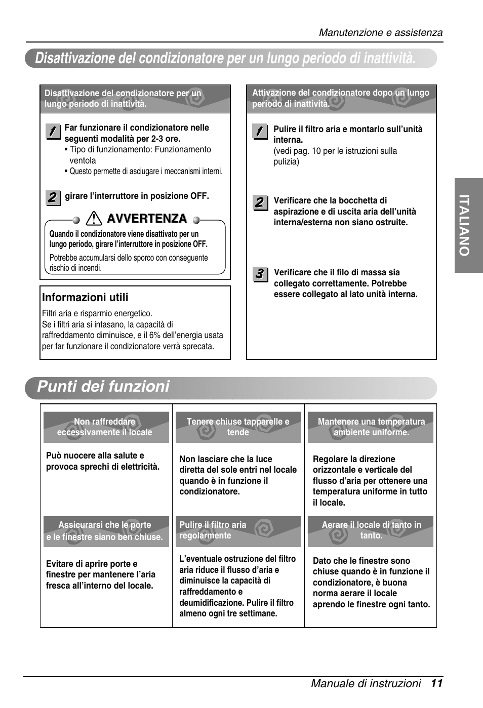 Italiano, Avvertenza | LG ARNU18GS8V2 User Manual | Page 23 / 110