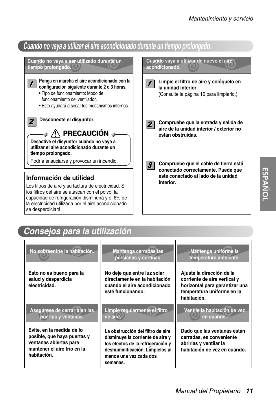 Español, Precaución | LG ARNU18GS8V2 User Manual | Page 35 / 110