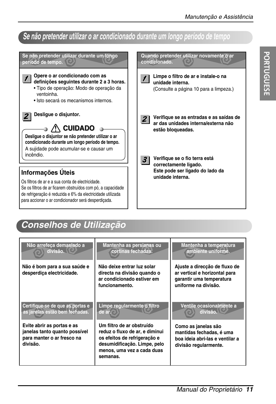 Portuguese, Cuidado | LG ARNU18GS8V2 User Manual | Page 71 / 110