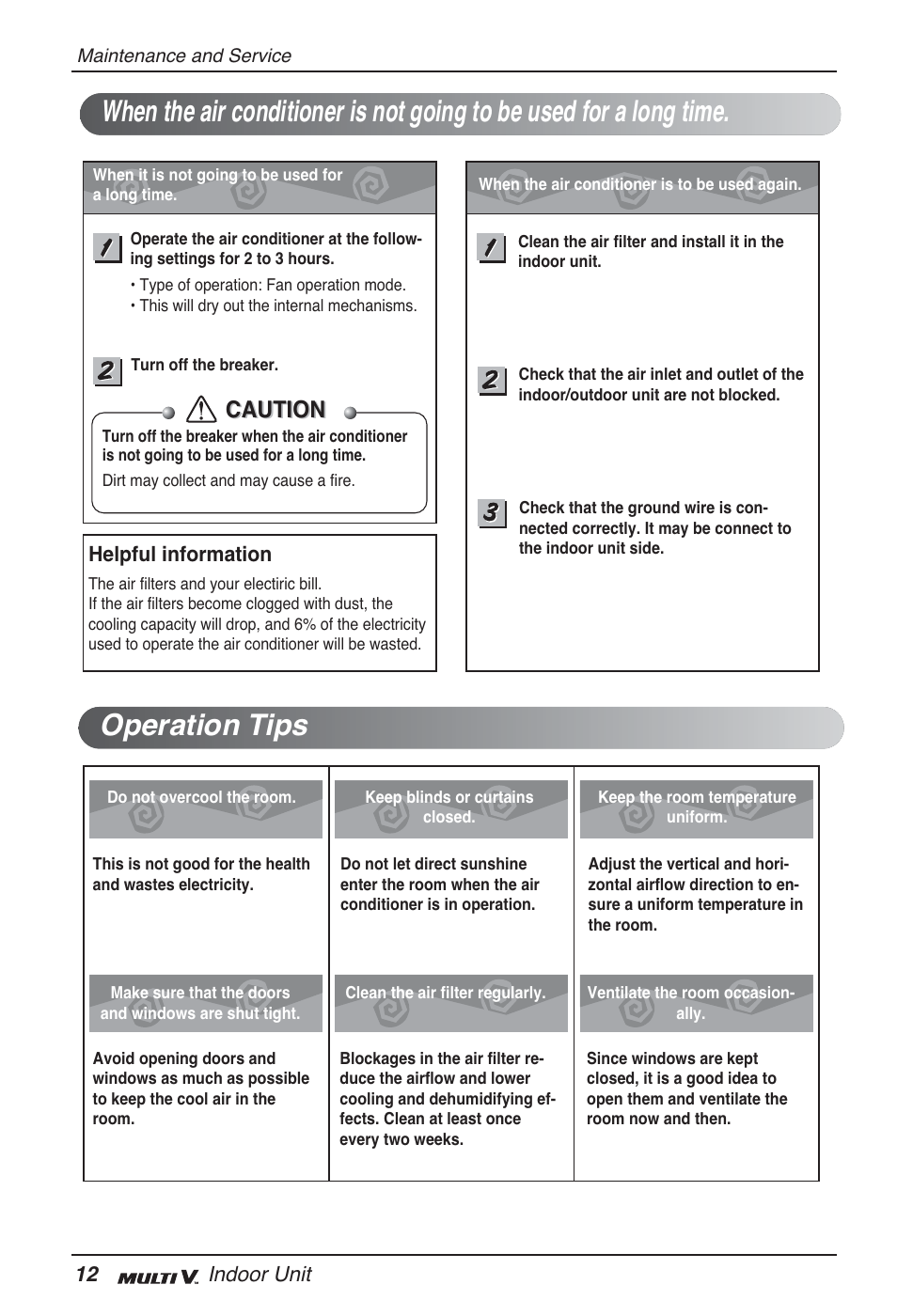 Caution | LG ARNU07GQAA2 User Manual | Page 12 / 253