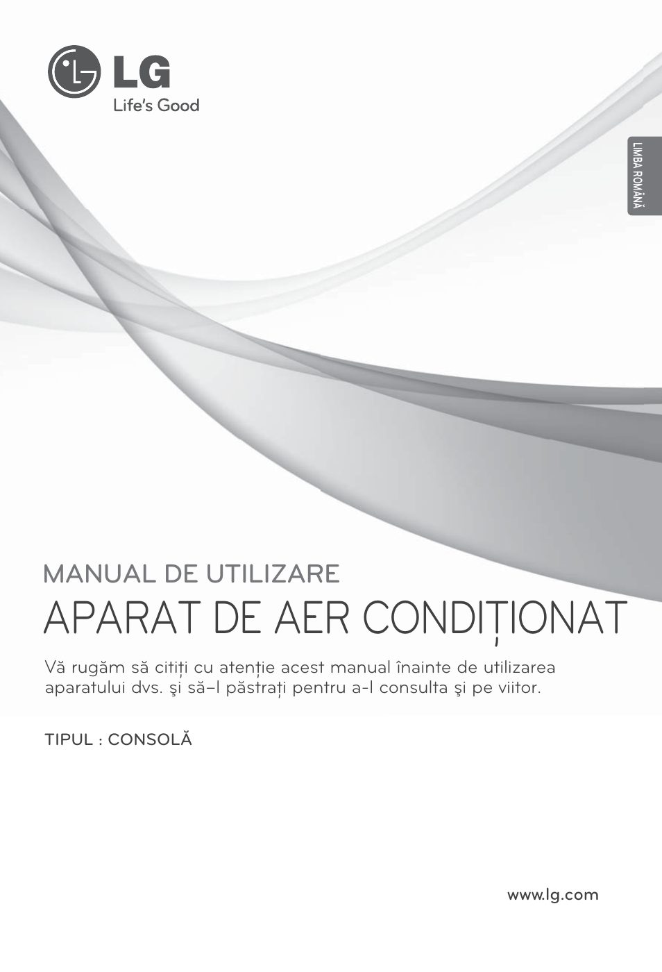 Limba română, Aparat de aer condiţionat, Manual de utilizare | LG ARNU07GQAA2 User Manual | Page 155 / 253