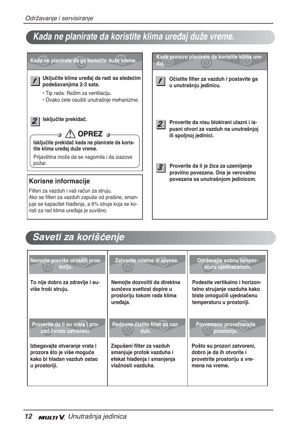 Oprez | LG ARNU07GQAA2 User Manual | Page 194 / 253