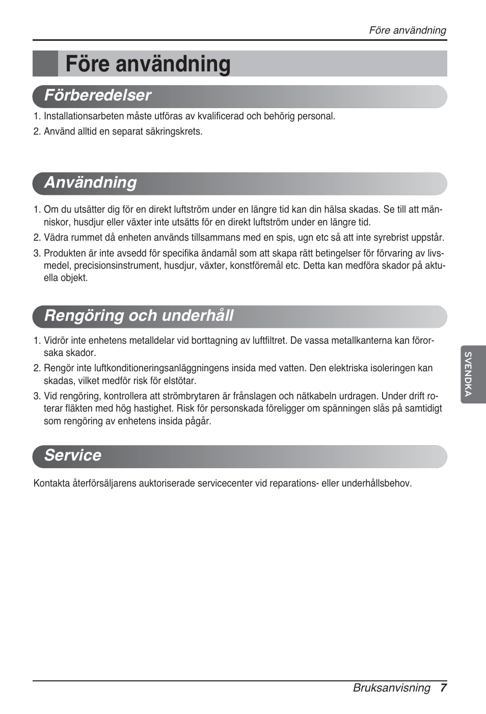 Före användning | LG ARNU07GQAA2 User Manual | Page 217 / 253