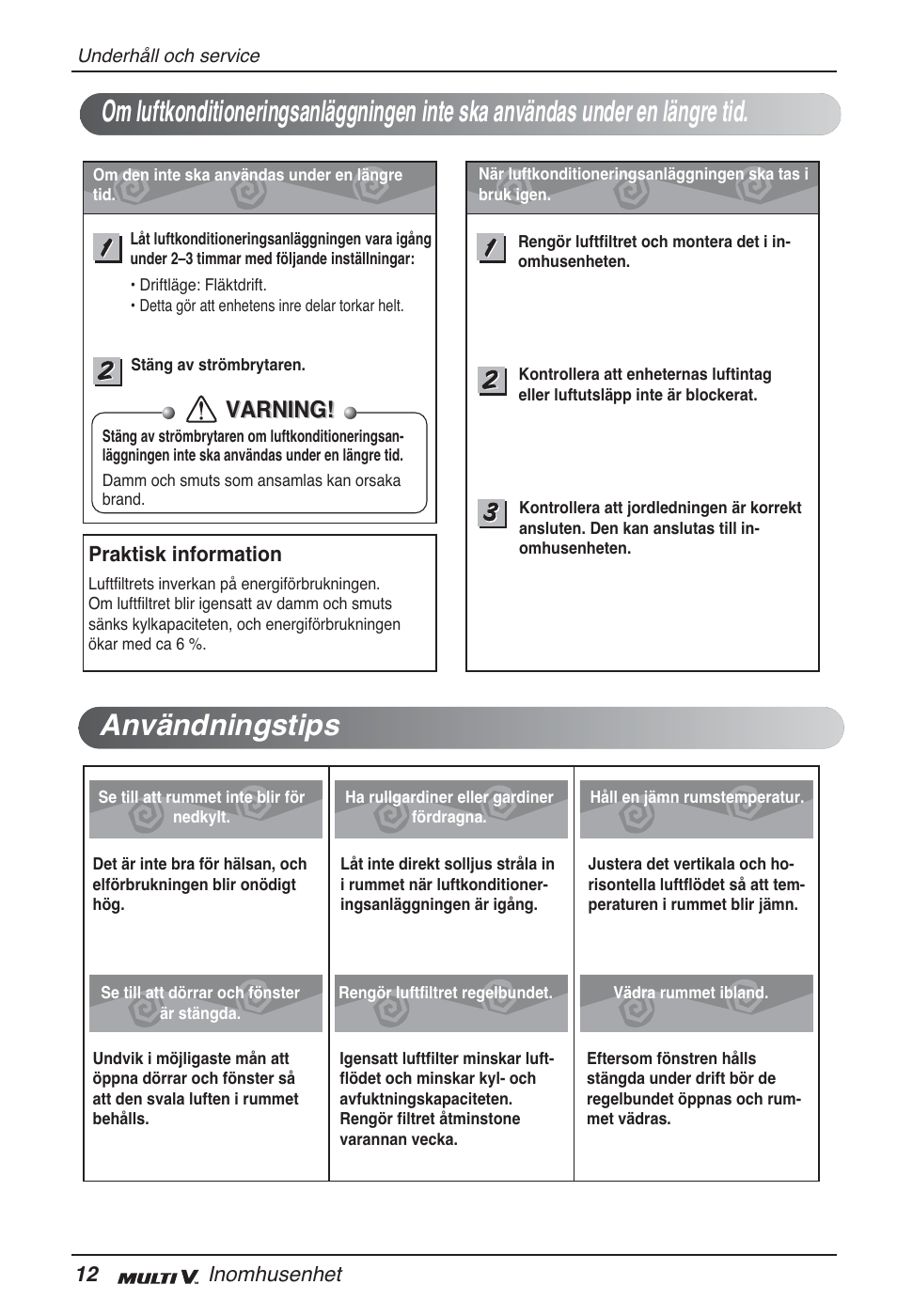 Varning | LG ARNU07GQAA2 User Manual | Page 222 / 253