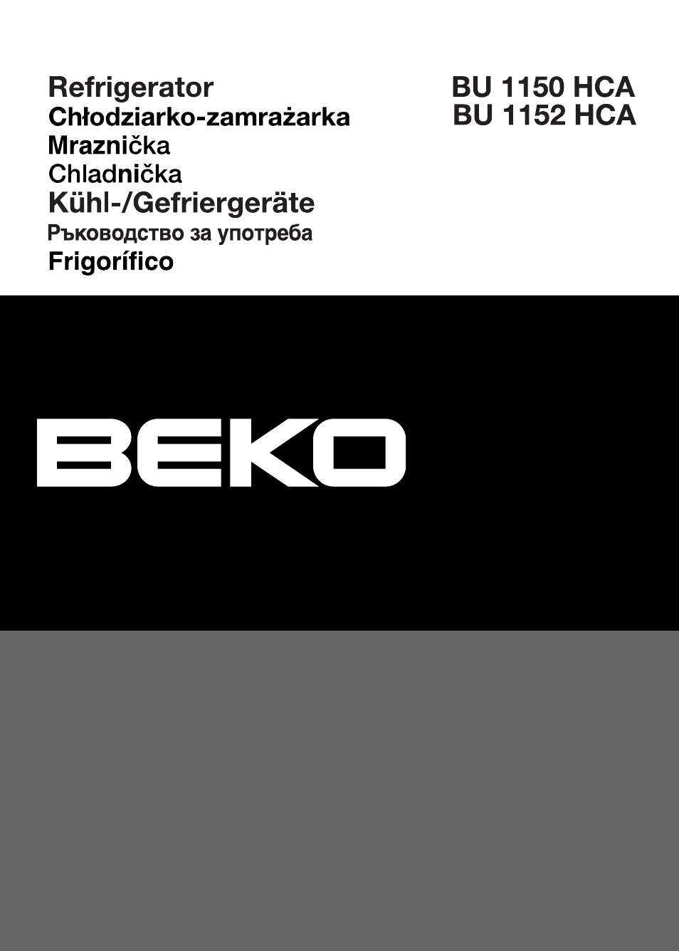 Beko BU 1152 User Manual | 74 pages