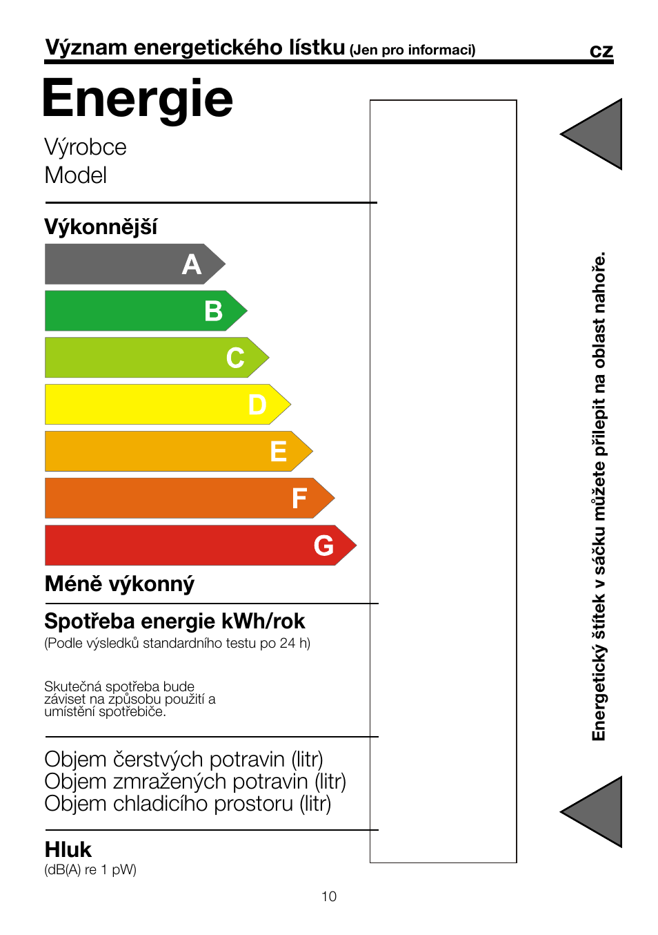 Energie, Výrobce model | Beko BU 1152 User Manual | Page 35 / 74