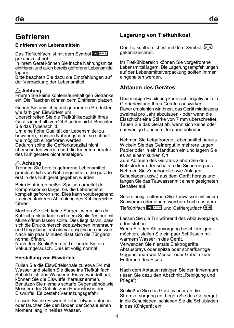 Gefrieren | Beko BU 1152 User Manual | Page 49 / 74