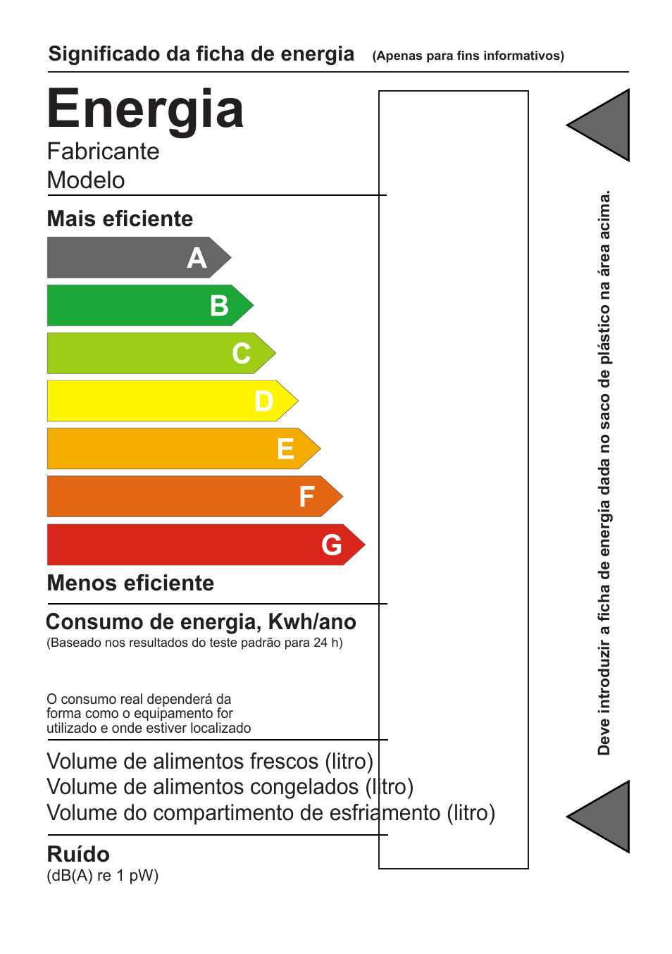 Energia, Fabricante modelo | Beko BU 1152 User Manual | Page 72 / 74