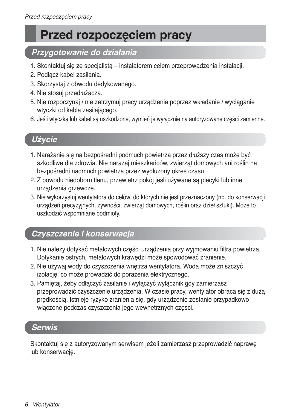 Przed rozpoczęciem pracy | LG LZ-H200GBA2 User Manual | Page 182 / 419