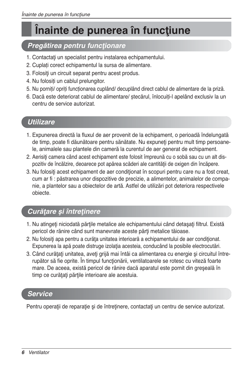 Înainte de punerea în funcţiune | LG LZ-H200GBA2 User Manual | Page 204 / 419