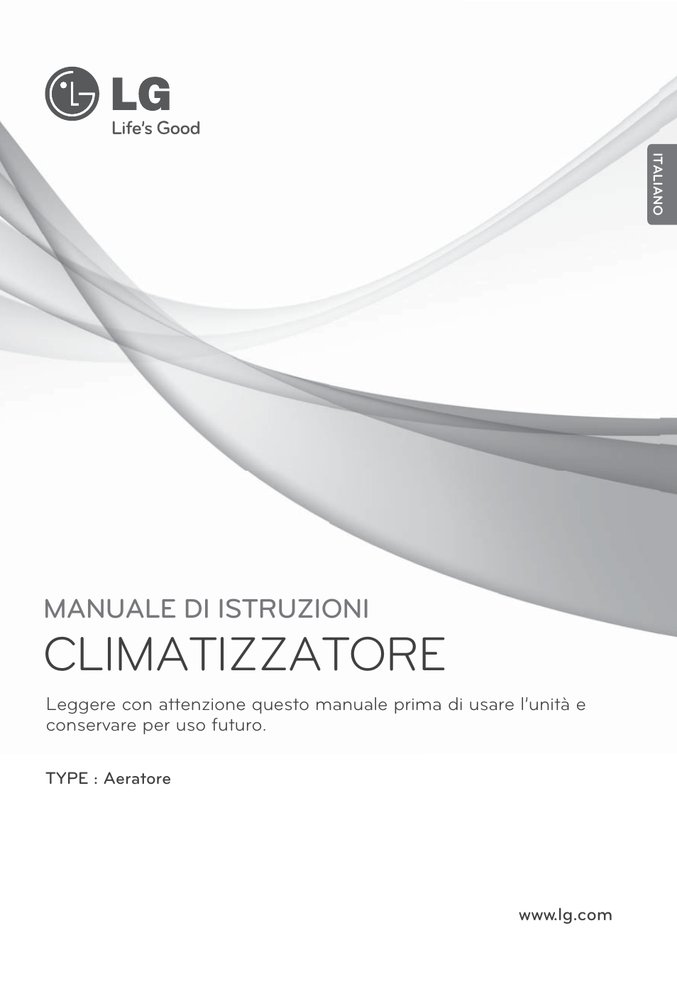 Italiano, Climatizzatore, Manuale di istruzioni | LG LZ-H200GBA2 User Manual | Page 23 / 419