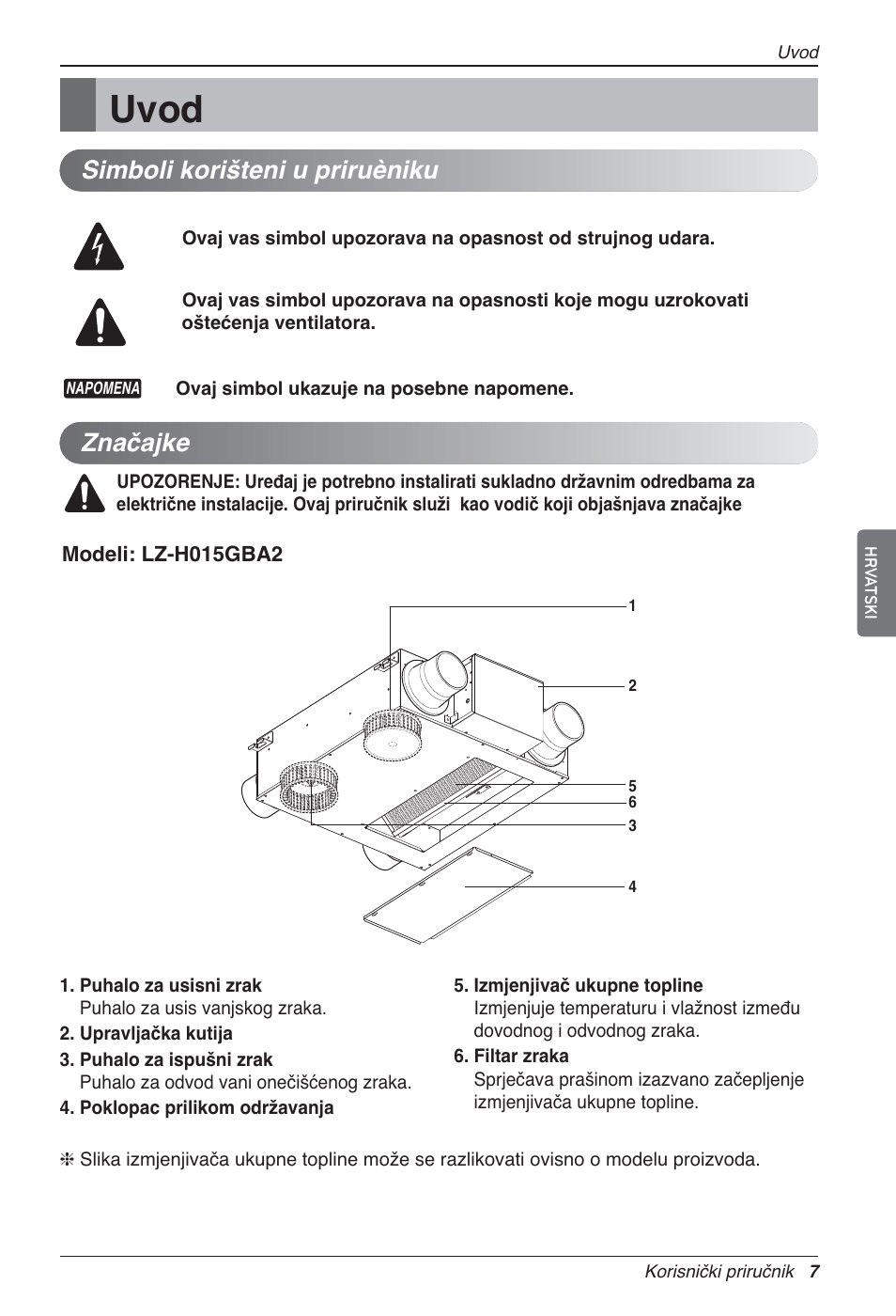 Uvod, Značajke, Simboli korišteni u priruèniku | LG LZ-H200GBA2 User Manual | Page 315 / 419