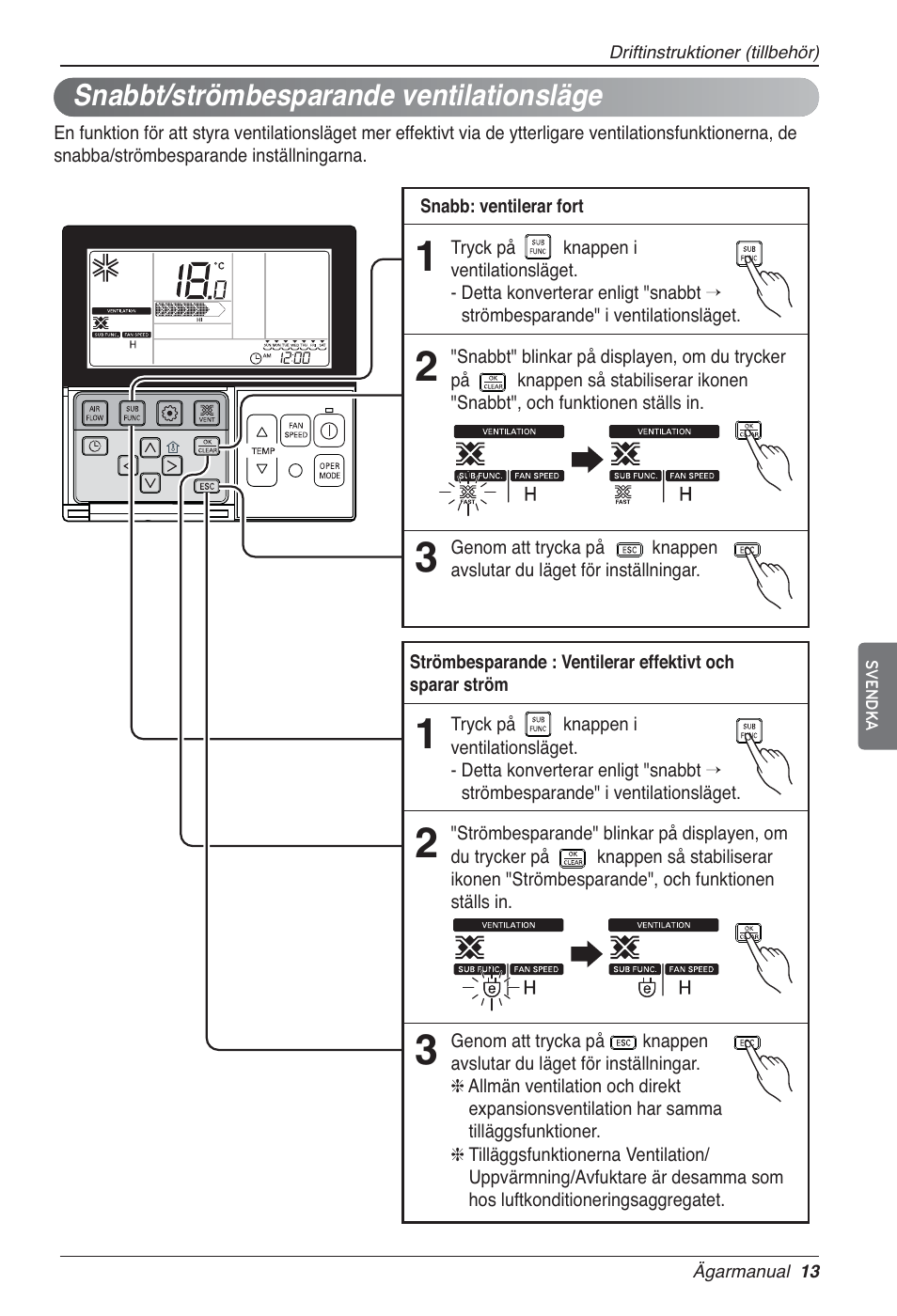 Snabbt/strömbesparande ventilationsläge | LG LZ-H200GBA2 User Manual | Page 343 / 419