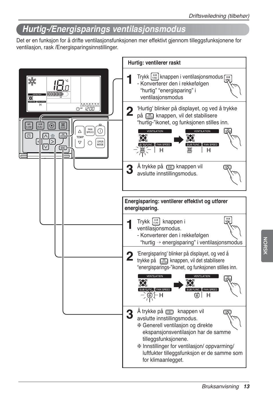 Hurtig-/energisparings ventilasjonsmodus | LG LZ-H200GBA2 User Manual | Page 365 / 419